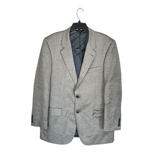 Jos. A. Bank Mens Blazer Gray Herringbone Silk Camel Hair Jacket Sport Coat‎ 43L